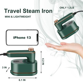 mini clothes steamer iron steamer 2 in 1 Rotatable 180 degrees Handheld Steam Iron (Green)