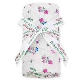 Baby Muslin Swaddle Blanket Muslin Swaddle Blankets Baby Boy Muslin Blanket Baby Girl Swaddle Blankets Baby Girl & Boy Floral Baby swaddle Blanket Neutral Muslin Baby Blanket (VIBRANT BLOSSOM)