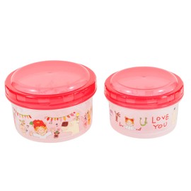 Greeting Life RYL-956 Coco-chan Greeting Life Round Container, Set of 2, Red Coco Friends