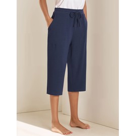Weintee Women's 17" Cotton Capris with Pockets 3X Navy