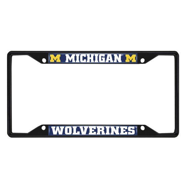 FANMATS 31264 Michigan Wolverines Metal License Plate Frame Black Finish