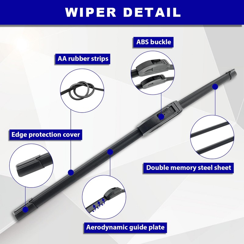 Engraze 24 18 Inch Windshield Wiper Blades for U/J Hook,