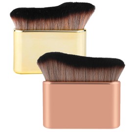 JOOTUEPO Pack of 2 Self-Tanning Brushes, 7.5 x 6.8 cm, Flat Size for Face and Body Makeup Brushes, Liquid Self-Tanning Makeup Foundation and More (Rose Gold and Gold)