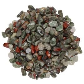 Hypnotic Gems Materials: 1 lb Bloodstone (Sephtonite) Tumbled Stones from Africa - XX Small - 0.40" to 0.60" - Polished Rocks and Gemstones for Art, Crafts, Fountains, Crystal Healing and More!