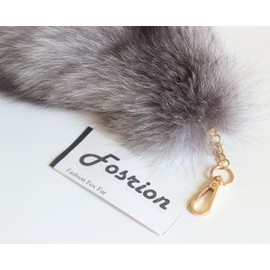 Fosrion Real Fox Tail Fur Hair Cat Catching Hunting Playing Bites Toy (Silver Fox, Only Tail)