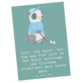 Mr. & Mrs. Panda Postcard Golf Experience - Gift, Humour, Invitation Cards Birthday, Tee, Atmosphere, Handball, Postcards, Sports