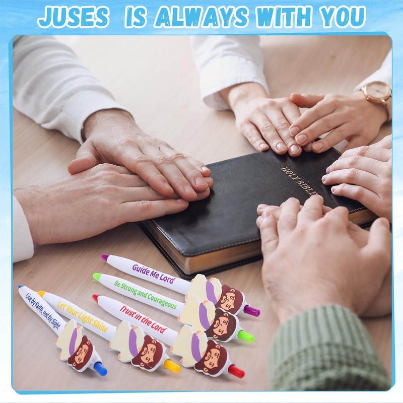 50 Pcs Christian Jesus Pens Bible Verse Pens Little Jesus
