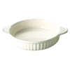 Banko Ware 06587 Oven-safe, Round Au Gratin Dish, Diameter Approx. 7.9 inches (20 cm), White Line, Microwavable, Made in Japan