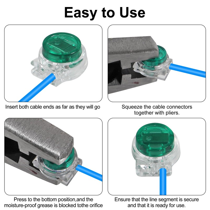 Wire Connectors Assortment Kit 251pcs, Waterproof Gel-Filled IDC Network Cable