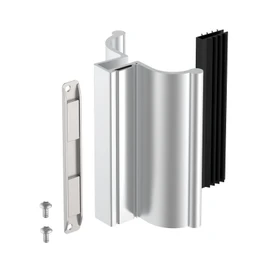 Shuisen 3-3/4" Bright Chrome Frameless Shower Door Handle with Metal Strike,Stainless Steel U-Channel with Magnet for Swing Glass Door Thickness 1/8",5/32",3/16" and 1/4",Shower Door Replacement Parts