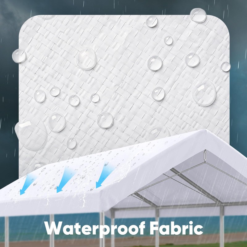 ADVANCE OUTDOOR Replacement Top Cover Tarp for 12x20 ft Carport