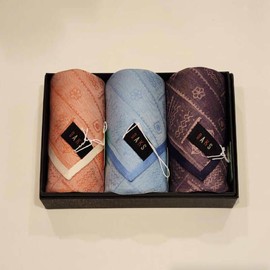 Daks 대구백화점 닥스남녀3매 수빈사 손수건 세트(DT304번) Daegu Department Store Daks Unisex 3-Piece Subinsa Handkerchief Set (Model DT304)