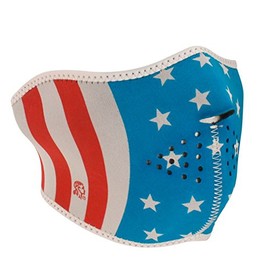 ZANheadgear Neoprene Half Face Mask, Stars and Stripes, Glow in the Dark
