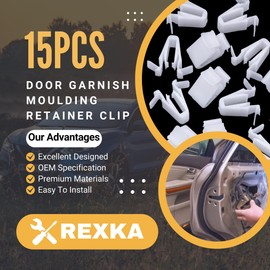 Rexka 15pcs Door Garnish Moulding Retainer Clip Compatible with Toyota Lexus 67771-58010 Tundra Tacoma Sequoia RAV4 Land Cruiser Highlander C-HR Yaris Scion xD