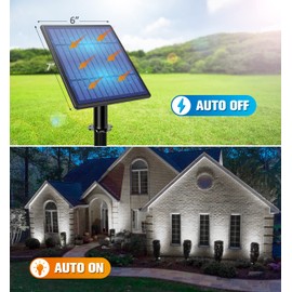 APONUO Solar Spotlights Landscape Lights Low Voltage Outdoor Solar Spotlight IP65 Waterproof 9.8ft Cable Auto On/Off with 4 Cool White for Outdoor Garden Yard Landscape Downlight (4-in-1)