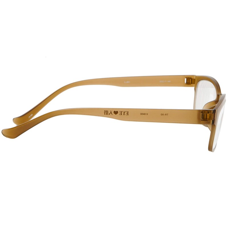 Fujita Optics IL-001BR -6.0 Prescription Elastic Resin Frame, Clear, Brown
