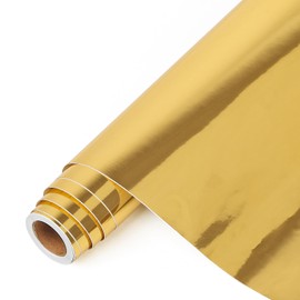 IModeur Glossy Gold Permanent Vinyl for Cricut - 12" x 12 FT Metallic Permanent Adhesive Vinyl Roll, Craft Vinyl Bundle for Cup Deco, Party Decoration, Sticker