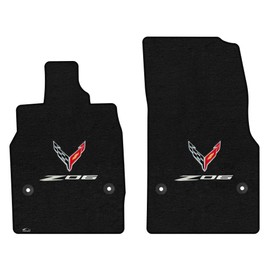 Lloyd Mats Custom-Fit Carpeted Floor Mats Premium Luxury Car Floor Liners for Corvette C8 2023-ON LogoMats - 2PC - Fronts