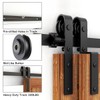 AONAYIOA 9FT Bypass Sliding Barn Door Hardware Kit, Combination Track