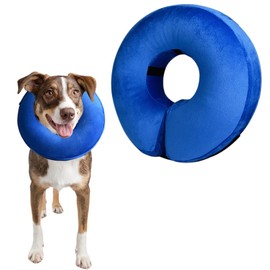 Inflatable Dog Collar, Adjustable Dog Collar, Leak Protection,Blue, M