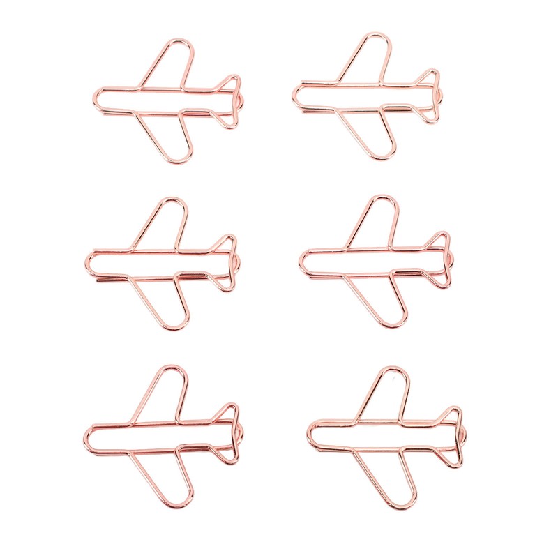 100Pcs Airplane Shaped Paper Clips Metal Lightweight Multipurpose Cute Shaped
