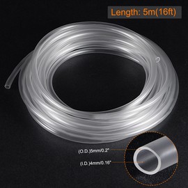 sourcing map PVC Transparent Hose Vinyl Tubing 4mm ID 5mm OD 5m Flexible Lightweight for Water Tube,Air Tube