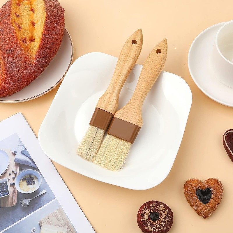 Pastry Brushes Natural Bristle Basting Brushes Kitchen Oil Brushes Baking