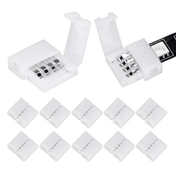 WENHSIN WENHSIN 10Packs 4-Pin RGB LED Light Strip Connectors 10mm