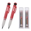HAUTMEC 2 Pcs 3-in-1 Carpenter Pencils with Removable Finger Grip,