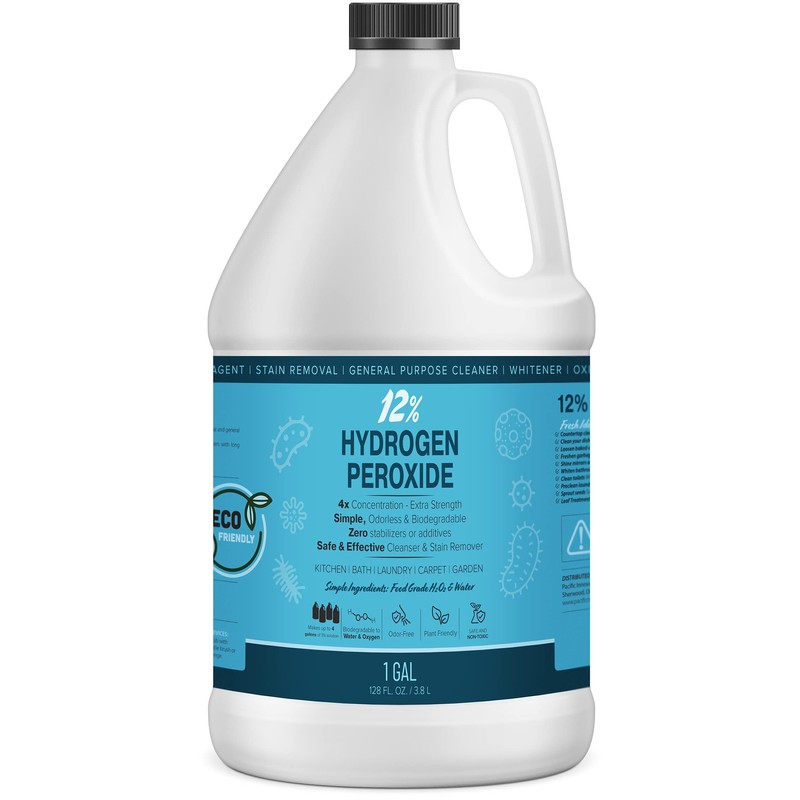 MAXTITE 12% Hydrogen Peroxide Solution - 1 Gallon Ecofriendly Natural
