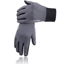 Simari SMRG106 Children's Thermal Winter Gloves, Cycling Gloves, Waterproof Running Gloves, Non-Slip, Touchscreen, Skiing, Outdoor Sports, for Girls & Boys Aged 2-11 Years, Grey, L