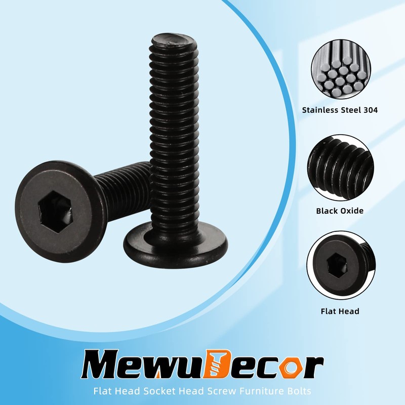 1/4-20 x 3 Flat Head Socket Head Screw Furniture Bolts