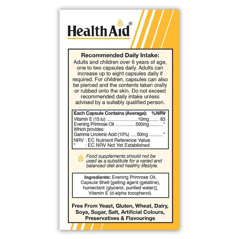 HealthAid Evening Primrose Oil 500mg 30 Capsules