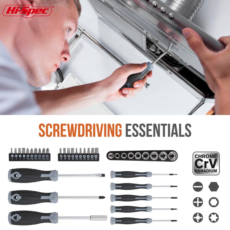 Hi-Spec 54pc General Household Tool Set – Home & Garage