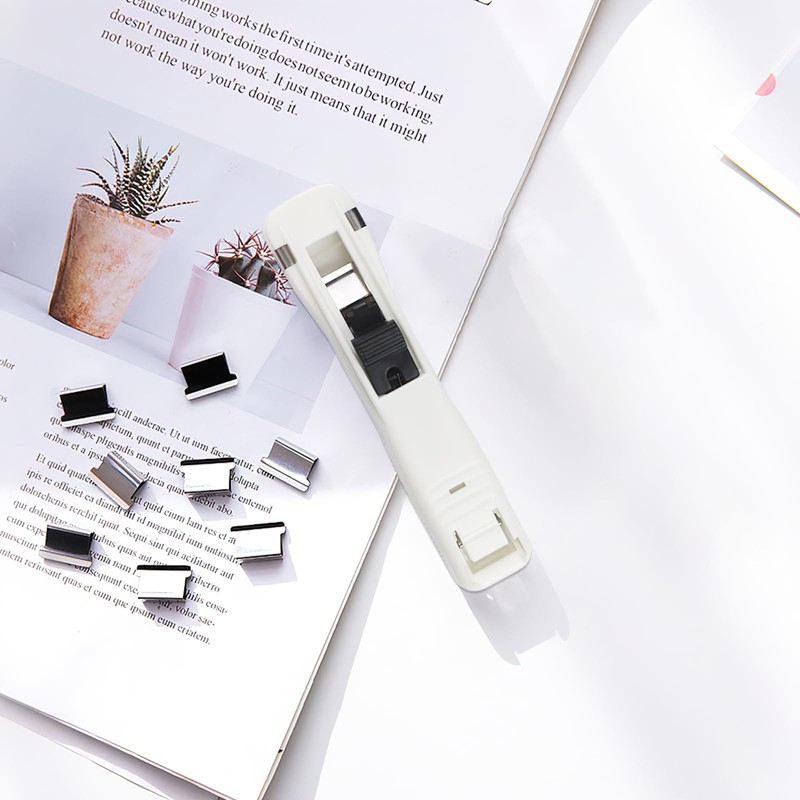 Boxkat 1 Pcs Portable Recyclable Handheld Paper Clam Clip Dispenser