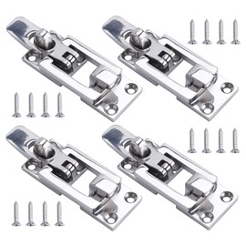 NovelBee 4pcs 316 Stainless Steel Lockable Hold Down Clamp Locking Cam Latches with Screws,Square Anti-Rattle Latches Hasp for Boat Door Hatch