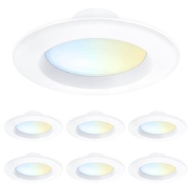 Feit Electric LED Downlight Retrofit Kit with Baffle Trim, 75W Equivalent, 5/6-Inch Dimmable Recessed Can Light, Adjustable White 2700K-5000K, 90+ CRI, 50,000-Hour Lifetime, LEDR56B/6WYCA/MP/6