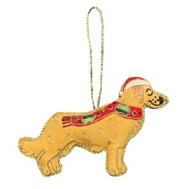 Equetech Luxury Golden Retriever Beaded Embroidered Christmas Tree Decoration