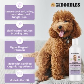 USDA Organic Dog Conditioner & Detangler, 2-in-1 Conditioner for Allergies & Itching, Made in USA, Lotion Treatment for Dogs, Perfect for Poodles, Doodles, & Goldendoodles, 16oz [We Love Doodles]
