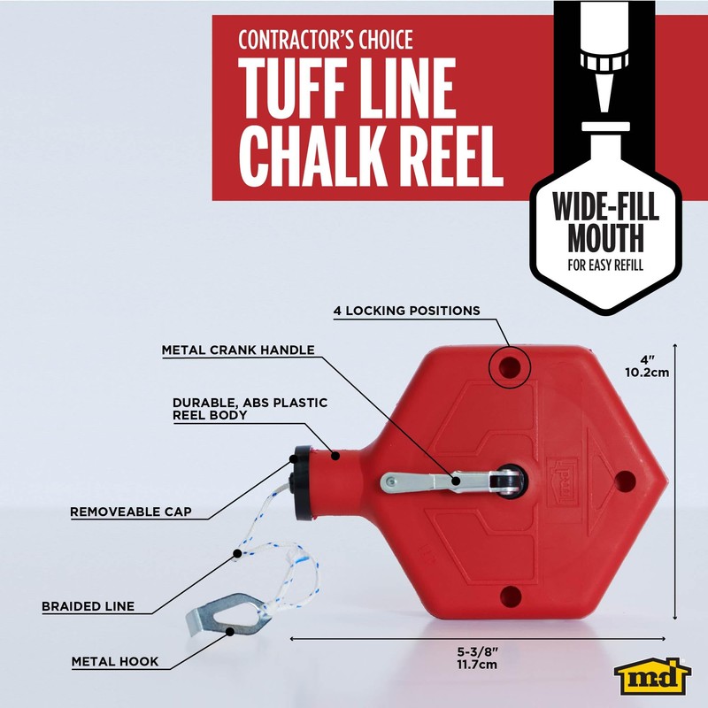 M-D Building Products 00760 ABS Tuff Line Chalk Reel 100ft