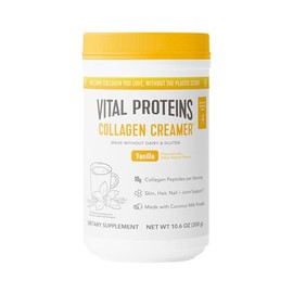 Vital Proteins Crema de café de colágeno, polvo no lácteo y bajo en azúcar con suplemento de péptidos de colágeno, apoya el cabello saludable, la piel, las uñas con MCT que aumentan la energía, vainilla, 11 onzas