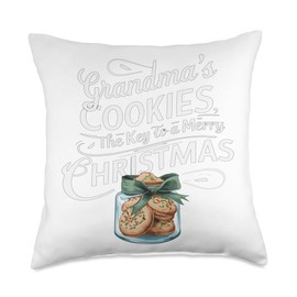 Grandma's Cookies The key to Merry Christmas Throw Pillow