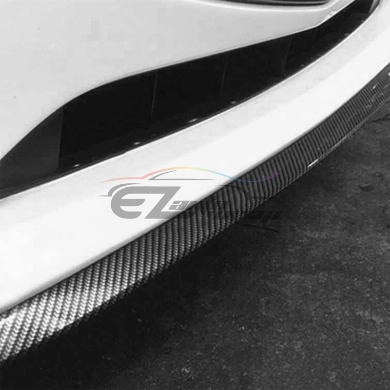 EZAUTO WRAP Universal Carbon Fiber Black PU Rubber Front Bumper