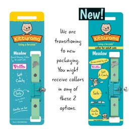 Kittyrama Meadow Cat Collar with Bell. Cat Friendly Award Winner. Approved by Vets and Cat Experts. Breakaway Cat Collars Quick Release. Kitten Collar. Won't Rub Fur. Lightweight, Soft & Comfy