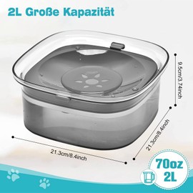 Wassernapf Für Hunde, Auhou Trinknapf Hund Anti Schlabber 2l, Hundenapf Auslaufsicher rutschfest, Auslaufsicherer Hundenapf, Pet Wassernapf Trinknapf Hund FüR Unterwegs Und Innen