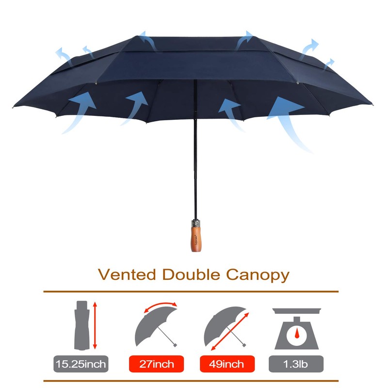 Lejorain Large Compact Golf Umbrella - 54inch Oversized Auto Open