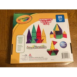 Magna Tiles, Connetix Tile, Lakeshore Magnetic, Most Magnetic Tile Brand Crayola Magnetic Building TILES 24 Piece Set Bold Colors NEW Sealed