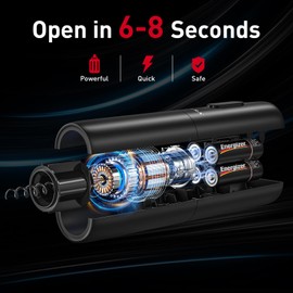 Secura Electric Wine Opener with Foil Cutter, Battery Operated Automatic Wine Bottle Opener, One-click Button Reusable Corkscrew Wine Opener for Wine Lovers Home Kitchen Bar Wedding Party