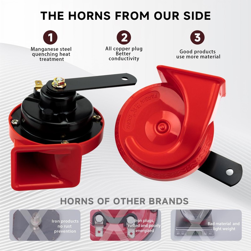 FARBIN 12v Horns for Car Universal Vehicle Horns Loud Dual-Tone