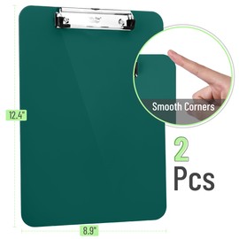 Mr. Pen- Plastic Clipboard, 12.5” x 9”, 2 Pack, Teal, Clipboards for Kids & Adults, Clipboards Plastic, Clip Board, Teacher Clipboard, Kids Clipboard, Cute Clipboard, Plastic Clipboards